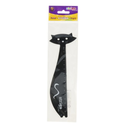 Linijka plastikowa 15 cm KOTEK 15cm Strigo (SSC362)