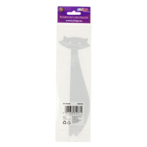 Linijka plastikowa 15 cm KOTEK 15cm Strigo (SSC362)
