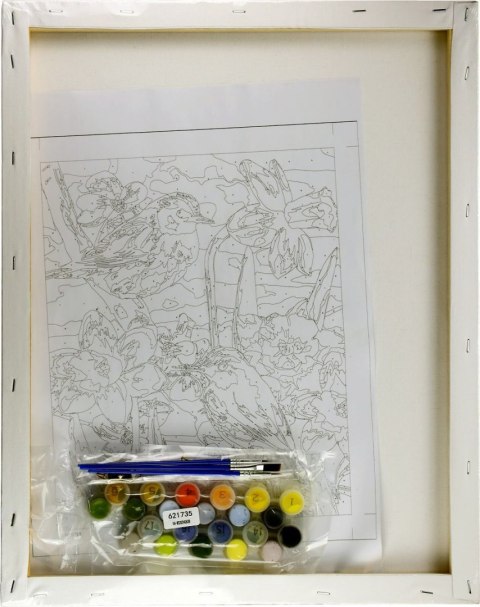 Zestaw kreatywny Malowanie po numerach 40x50cm Ptaszki na żonkilach Flamingo Line (FSY689)