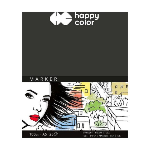 Blok artystyczny Happy Color do markerów A5 100g 25k Happy Color (HA 3710 1520-A25)