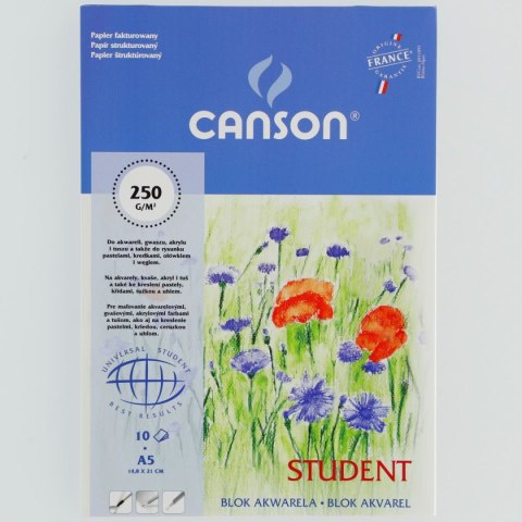 Blok artystyczny Student akwarela A5 250g 10k Canson (200005334)