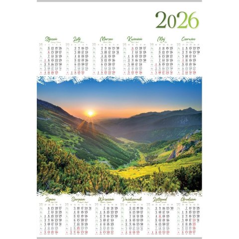 Kalendarz ścienny GÓRY plakatowy 607mm x 880mm Lucrum (PL04)
