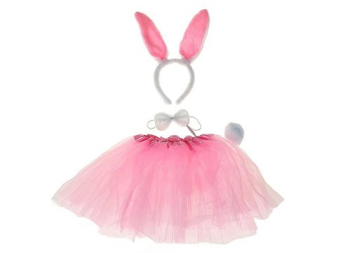 Kostium króliczka, opaska z uszami, muszka, ogonek i spódniczka Adar (602007)