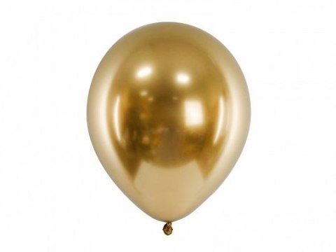 Balon gumowy Glossy 10 szt. ZŁOTY 300mm Partydeco (CHB1-019-10)