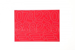 Cyfry samoprzylepne czerwone Farro