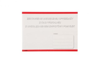 Druk offsetowy Zestawienie miesięcznej sprzedaży z kasy fiskalnej A6 Stolgraf (P61)