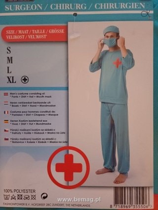 Kostium dla dorosłych, chirurg rozmiar XL Bemag