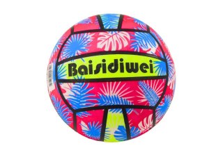 Piłka miękka gumowa Jaskrawa Liście Różowo Niebieska Lean (20536)