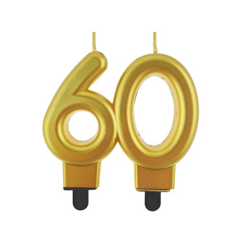 Świeczka urodzinowa cyferka 60 w kolorze złotym Godan (PF-SCZ60)
