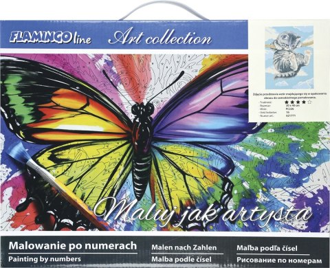 Zestaw kreatywny Malowanie po numerach 30x40cm Kotek Flamingo Line (FC226)