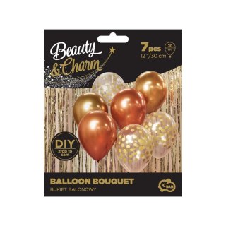 Balon foliowy bukiet balonowy złoto miedziany 12cal Godan (BB-ZLM7)
