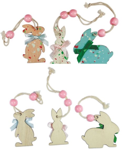 Ozdoba drewniana Craft-Fun Series drewniane króliczki zawieszki Titanum (22BR1001)