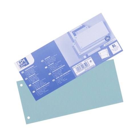 Przekładka czysta 1/3 A4 niebieska 180g 100k Oxford (100205025)