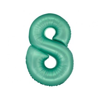 Balon foliowy matowa cyfra 8, miętowa Godan (CH-SMT8)