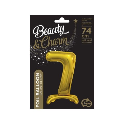Balon gumowy Beauty&Charm cyfra stojąca złota złota 750mm 30cal Godan (BC-ASZ7)