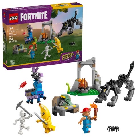 Klocki konstrukcyjne Fortnite Skórek i Iskra oraz obóz Lego (77075)