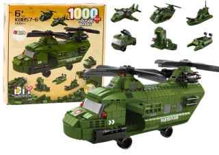 Klocki konstrukcyjne Helikopter Wojskowy Militarny Zielony 1000 El Lean (18320)