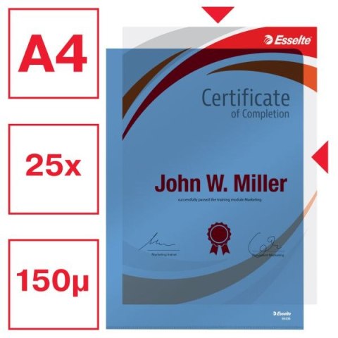 Ofertówka A4 kolor: niebieski typu L 150 mic. Esselte (55435)