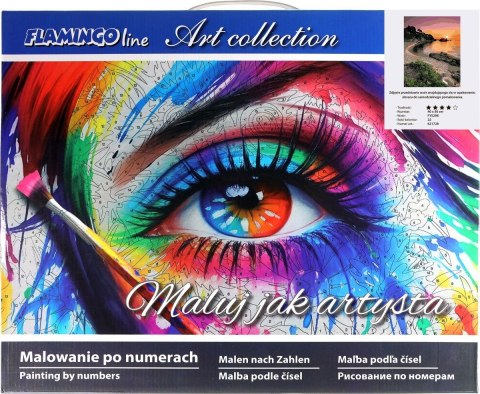 Zestaw kreatywny Malowanie po numerach 40x50cm Zachód słońca nad morzem, klify Flamingo Line (fys298)