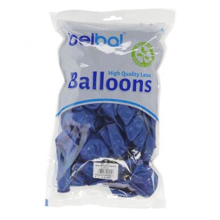 Balon gumowy metalizowany niebieski 12cal Partydeco