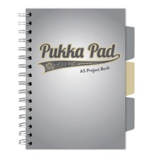 Kołozeszyt (kołonotatnik) Project Book grey design A5 krata szary 5032608031112 A5 100k. 80g krata Pukka (3111(GY))