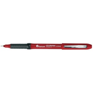 Marker do cd wkład czerwony 0,5mm Titanum (PY1094C-01)