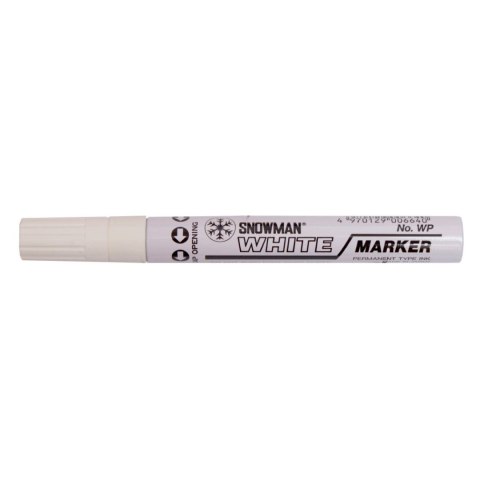 Marker olejowy gruby biały wkład biały 1,5-3,00mm okrągła końcówka Snowman