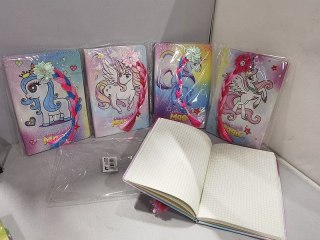 Notes (notatnik) z okładką z jednorożcem z warkoczem A5 80k. krata Adar (580190)