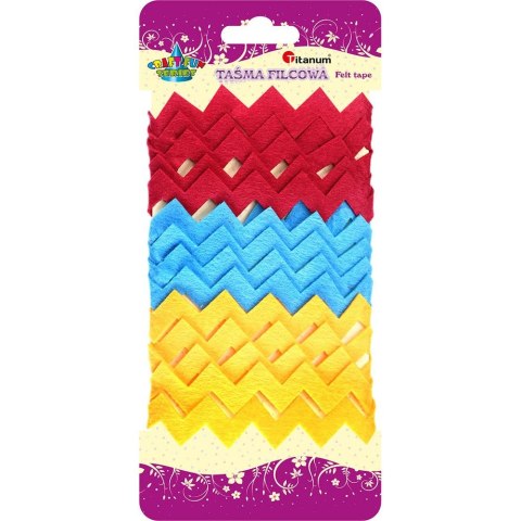 Taśma ozdobna Craft-Fun Series filcowa zygzak 25 mix Titanum (16078A)