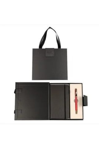 Zestaw piśmienniczy PREMIUM CLASSIC CZERWONO-ZŁOTY DŁUG.+NOTES W ETUI PREMIUM Cresco (8300232-CL07)