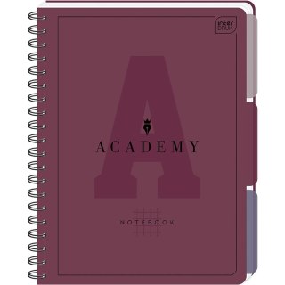Kołozeszyt (kołonotatnik) ACADEMY B5 100 # PP B5 100k. 90g krata Interdruk (z przekładkami)