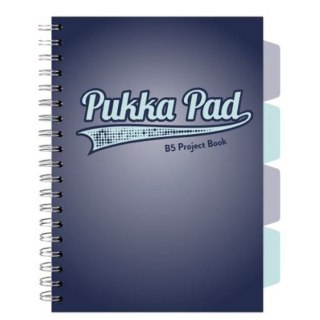 Kołozeszyt (kołonotatnik) Project Book Navy B5 krata granat 5032608031082 B5 100k. 80g krata Pukka (3111(GY))