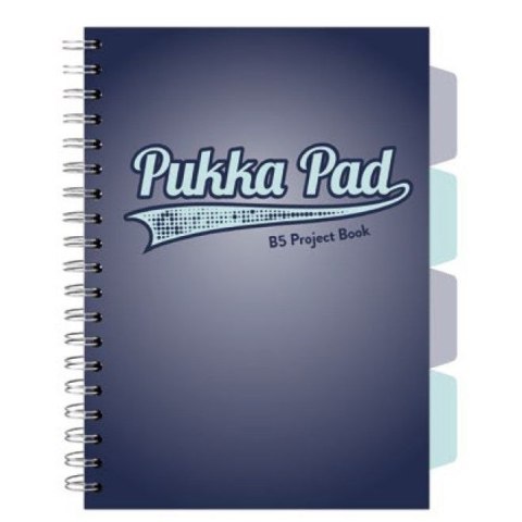 Kołozeszyt (kołonotatnik) Project Book Navy B5 krata granat 5032608031082 B5 100k. 80g krata Pukka (3111(GY))