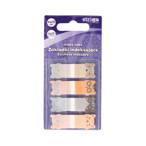 Zakładki indeksujące kotki 44x15mm 5905658810252 Strigo (SSN022)