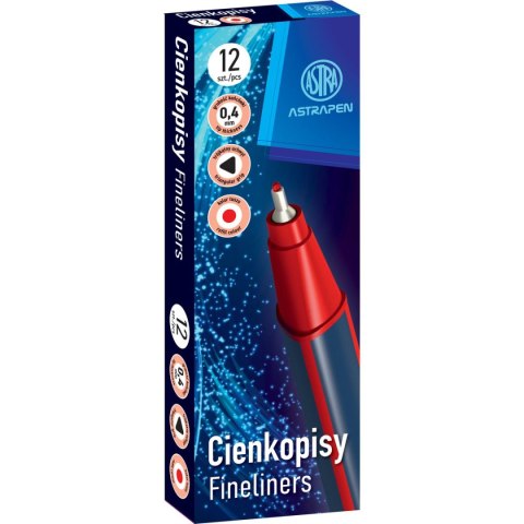 Cienkopis trójkątne wkład czerwony 0,4mm 1kol. Astrapen (202023007)