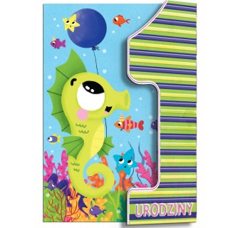 Kartka składana Karnet A5 z klapką roczek konik morski A5 Henry (5905701487844)