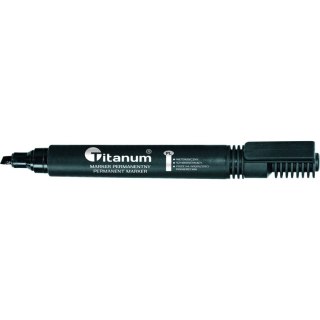 Marker permanentny wkład czarny 1,0-4,2mm ścięta końcówka Titanum (PY1026-02)