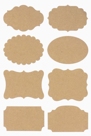 Ozdoba materiałowa etykiety samoprzylepne kraftowe 32 Galeria Papieru (254002)