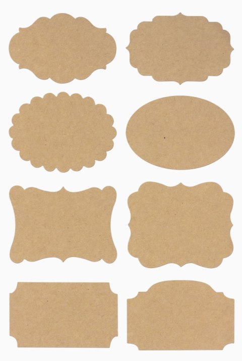 Ozdoba materiałowa etykiety samoprzylepne kraftowe 32 Galeria Papieru (254002)