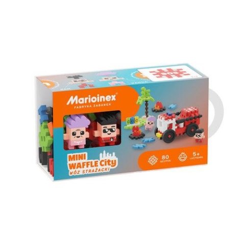 Klocki konstrukcyjne Mini Waffle 80 elementów Straż pożarna Marioinex