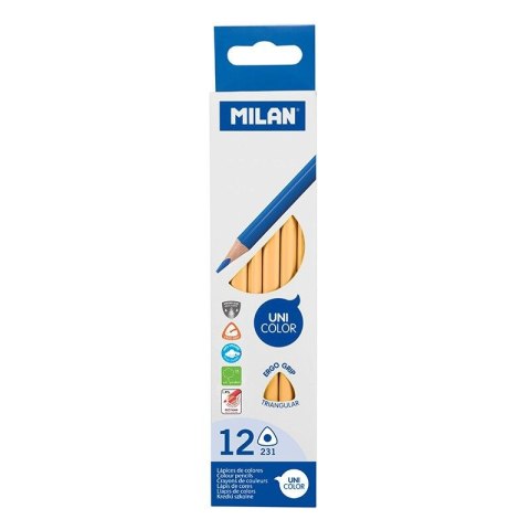 Kredki ołówkowe Milan różowe 12 sztuk (722312212)