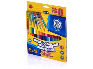 Kredki ołówkowe dwustronne 24=48 48 kol. Astra (312113001)
