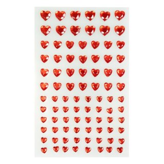 Kryształki Serduszka samoprzylepne (84 szt.) czerwone Arpex (WA8922)