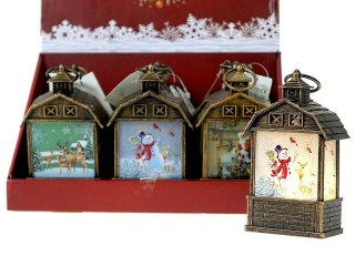 Lampion świąteczny LED z motywem świątecznym 13,5x4,5x8cm Adar (580084)