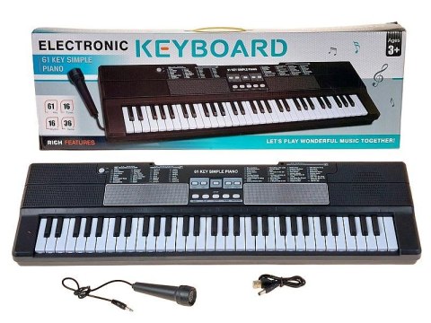 Organy 61 klawiszy, z mikrofonem, kabel USB Adar (626591)