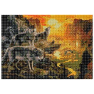 Zestaw kreatywny Diamentowa mozaika 30x40cm Wilki 2 Flamingo Line (TQ3387-04)