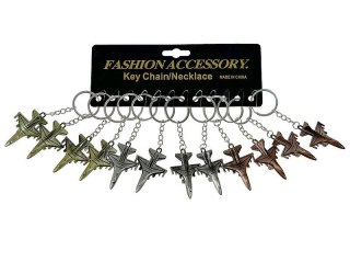 Brelok metalowy - samolot, karta 12szt. Adar (603776)