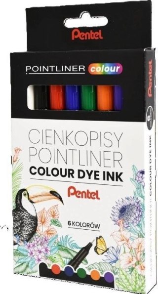 Cienkopis POINTLINER COLOUR wkład mix 0,4mm 6kol. Pentel (S40-ST6PL)
