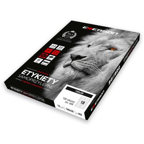 Etykieta samoprzylepna A4 biały [mm:] 100x30 Emerson (eta4100x030w)