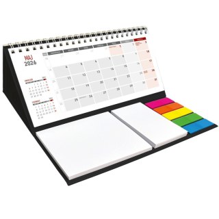 Kalendarz biurkowy miesięczny MAXI biurkowy z notesem, spiralowany 315mm x 192mm Wydawnictwo Wokół Nas (KB 054 B czarny)